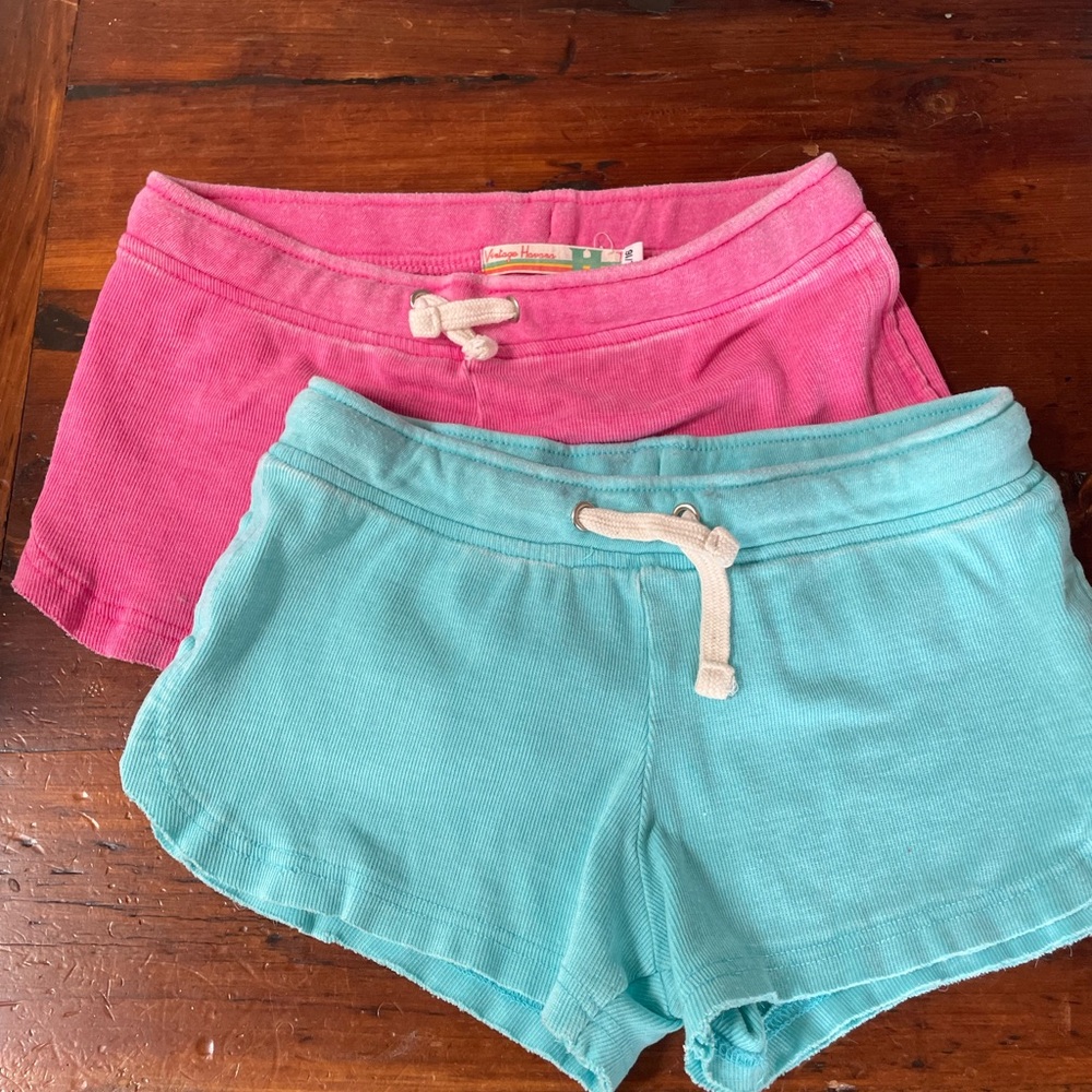 Pink and Blue Vintage Havana Girls Shorts Set